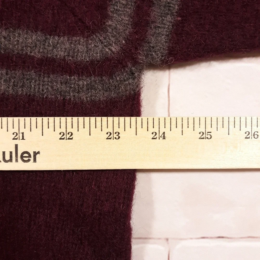 J.CREW Wool Sweater Pullover Mens Large V-Neck Maroon
